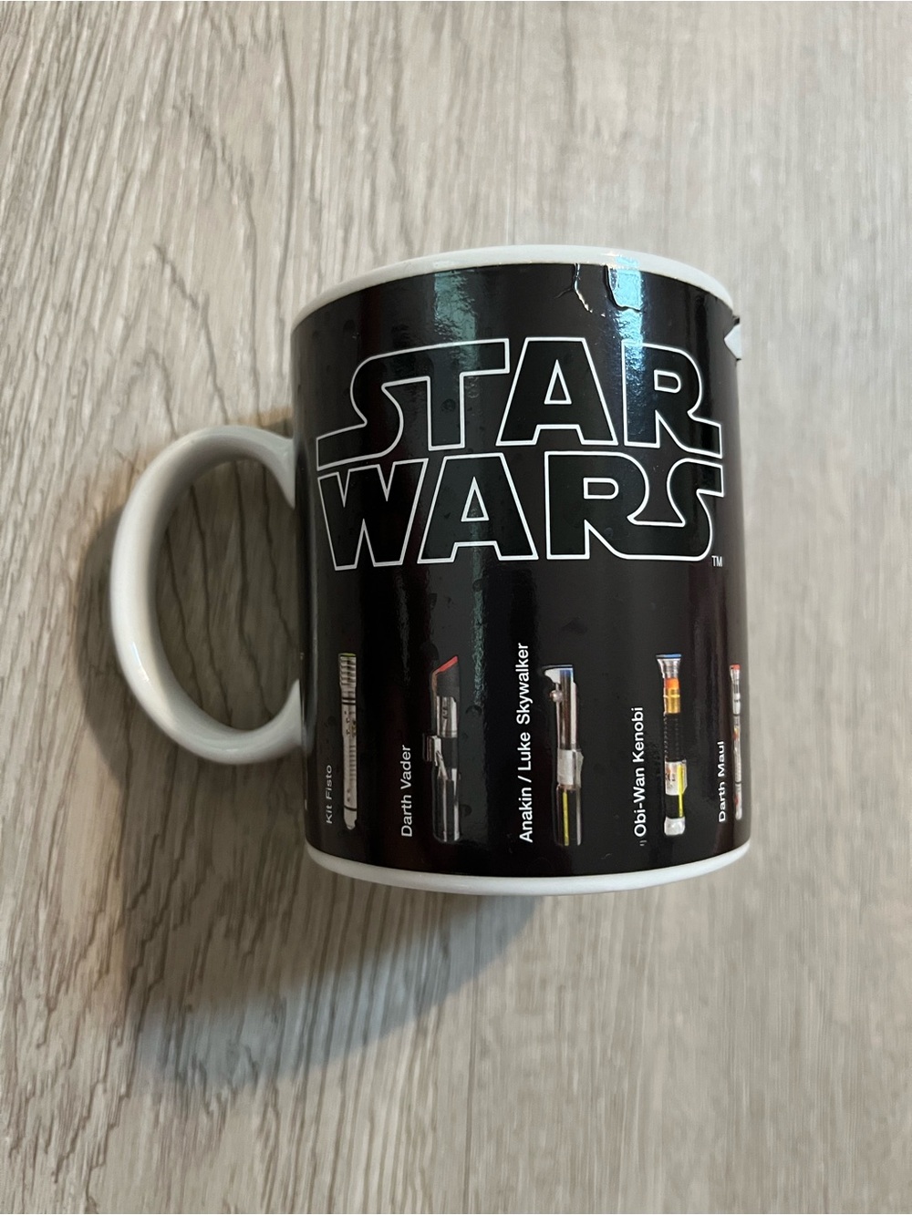 Star Wars Black Ceramic Mug with Lightsaber Graphic